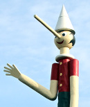 Pinocchio mit langer Nase