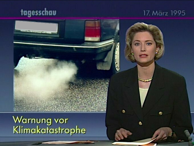 Screenshot der Tagesschau vom 17. März 1995 -- Meldung: Warnung vor Klimakatastrophe